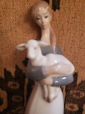 Vintage Collectable Retired Lladro Girl With Lamb. Collectors Figurine/ Animals/ picture