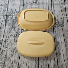 TUPPERWARE Microwave Food Steamer 6 Cup Golden Harvest 2 Piece 1273-1 & 1275-7 picture