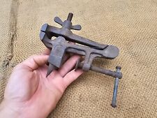 VINTAGE ANTIQUE SMALL MINI VISE AND MINI ANVIL HAND FORGED picture