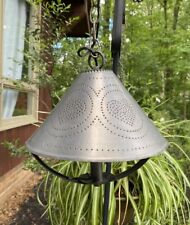 Vintage Primitive Style Punched Tin Pendant Light Hanging Ceiling Lamp Hearts picture