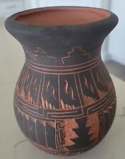 Vintage MJ Shirley Navajo Native American Clay Handmade Pottery Vessel 5” Pot AZ picture