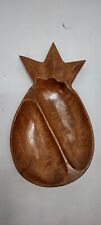 Vintage Wooden Carved Hawaiian Pineapple Divided Dish - Monkey Pod picture