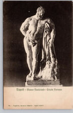 Postcard Napoli National Museum Ercole Farnese Sculpture UNP picture