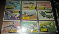 (9) 1957 TOPPS BLUE BACK PLANES INCLUDES-#29 F-86H SABRE & #32 MIG 15~EXCELLENT picture