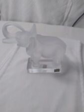 Crystal Lalique French Frosted Crystal Elephant with clear base picture