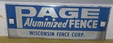 Vintage Original Porcelain Advertising Fence Company Sign Page Fence picture