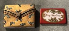 Rochard Limoges Gift Bow with Red Bow Happy Holidays Trinket Box picture