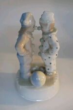 Vintage Meico Rotating Porcelain Two Clowns Music Box picture