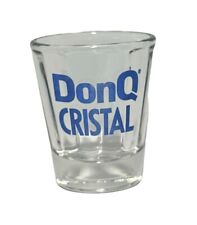 Vintage Puerto Rico Ron Don Q Cristal Blue Letters Rum Glass Shot 12 Panels USA picture