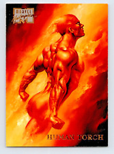 Fleer 1996 Marvel Masterpieces #21 Human Torch Trading Card MCU Boris Art FF picture