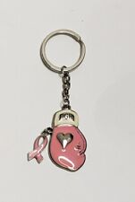 Boxing Glove and Fight Cancer Ribbon Pink Keychain Breast Cancer Awareness picture