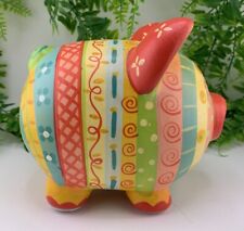 Vintage Kimberly Hodges Cupcakes & Cartwheels Painted Ceramic Piggy Bank picture