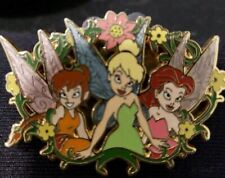 Disney Pin 64902 Disney Fairies Tinker Bell Rosetta Fawn Flowers Vines Gold picture