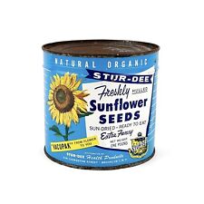 Vintage Sunflower Seed Tin Lithograph Stur-Dee Advertising Can picture