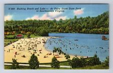 VA-Virginia, Bathing Beach And Lake, Fairy Stone State Park, Vintage Postcard picture