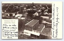 Postcard Northeast Aerial View Halletsville Texas c.1907 UDB Horse Saloon picture