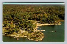 Pointe Au Baril ON-Ontario Canada, Aerial View Government Park, Vintage Postcard picture