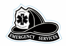 EMS, EMT, PARAMEDIC, FIRE, EMERGENCY SERVICES BLACK HELMET STICKER DECAL NEW picture