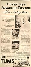 1933 Tums Antacid Mint Sour Stomach Heartburn Relief Alkali Vintage Print Ad picture