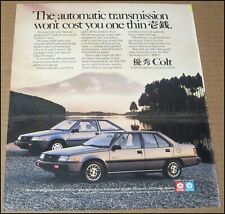 1987 Mitsubishi Colt Print Ad Car Automobile Advertisement Vintage 10x12 Gitano picture