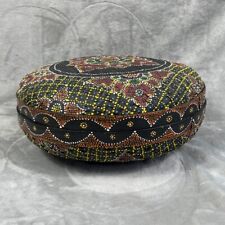 Large Hand Painted Indonesian Woven Covered Basket Box 14x8 inch picture