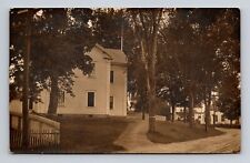 c1904-1920s RPPC Postcard Small Town Buildings School View Hollis Wade picture