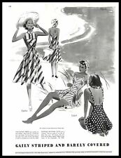 1939 McCall Patterns Vintage PRINT ART Striped Dresses Bathing Suits Fashion picture