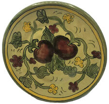 Vintage Art Pottery Majolica Plate Red Apples Fruit Large Plate Platter picture