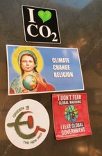 GLOBAL WARMING STICKERS VARIETY PACK (4) WORLDWIDE 🌐 SHIPPING picture