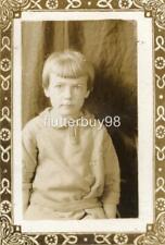 Z75 Vtg Photo SERIOUS SCHOOL GIRL PETER PAN COLLAR c 1920's picture