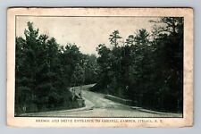 Ithaca, NY-New York, Cornell Campus Bridge & Entrance c1910, Vintage Postcard picture