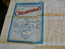 Vintage 1950 Printing Sample Poster: OKLAHOMA STATE HIGHWAY MAP, 30X36