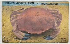 Southampton England Crab On Beach Pull Out Mini Views Novelty Postcard M28 picture