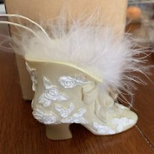 Avon Gift Collection Victorian Shoe Christmas Ornament Feathers & Flowers picture
