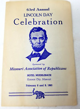 63rd Annual Lincoln Day Celebration Program Missouri Republicans Muehlebach 1963 picture