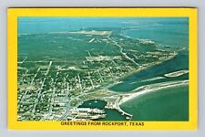 Rockport TX-Texas, Aerial Greetings Rockport Texas LBJ Causeway Vintage Postcard picture