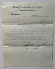 1902 Letterhead New York Central & Hudson River RR Grand Central Station to PRR picture