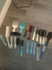 Vintage Hair Brush Lot Of Stylist Barber  Assorted Brushes Combs picture