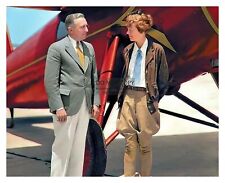 AMELIA EARHART AND PRESIDENT DWIGHT D. EISENHOWER BY PLANE 8X10 PHOTO picture