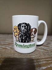 Vintage 1995 Remington Coffee Mug, 3 Hunting dog puppies in basket picture