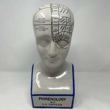 Phrenology By L.N. Fowler Ceramic Head Scientific Physiology Model Bust picture