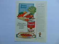 1927 CAMPBELL'S BEEF SOUP Eat Soup and Keep Well vintage art print ad picture