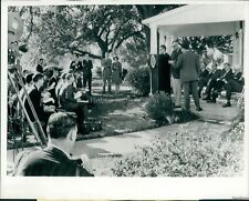 1965 Pres Lyndon Johnson & Joseph Swindler Jr At Lbj Ranch Politics Photo 8X10 picture