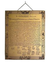 Vintage Declaration of Independence Brass Etched 1940 Grammes Collectible picture