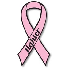Pink Breast Cancer Fighter Ribbon Car Magnet Decal Heavy Duty 3.5