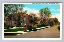 Bellefontaine OH-Ohio, Senior And Junior High School, Vintage Postcard picture