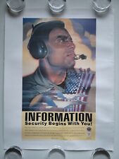 RARE 2002 U.S. AIR FORCE NSA PROPAGANDA POSTER 9/11 MILITARY INFO SECURITY VTG picture