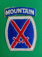 US Army Authentic WW2 10th Mountain Division w/detached Tab Patch picture