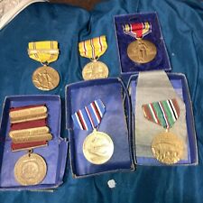 Lot Of 6-US Navy WW2  w/ bar pins Asiatic & American Campaign,Eagle,Bronze,Nice picture