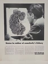 1942 B.F. Goodrich Rubber Fortune WW2 Print Ad Q2 Kidney Statue Medicine Akron picture